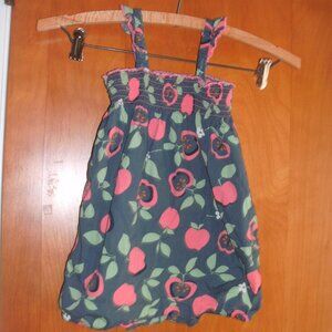 Hanna Andersson Ruffle Smocked Apple Print One Piece Outfit Bubble Romper ~ 80